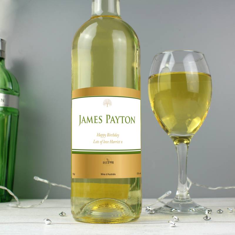 Personalised Gold Label White Wine