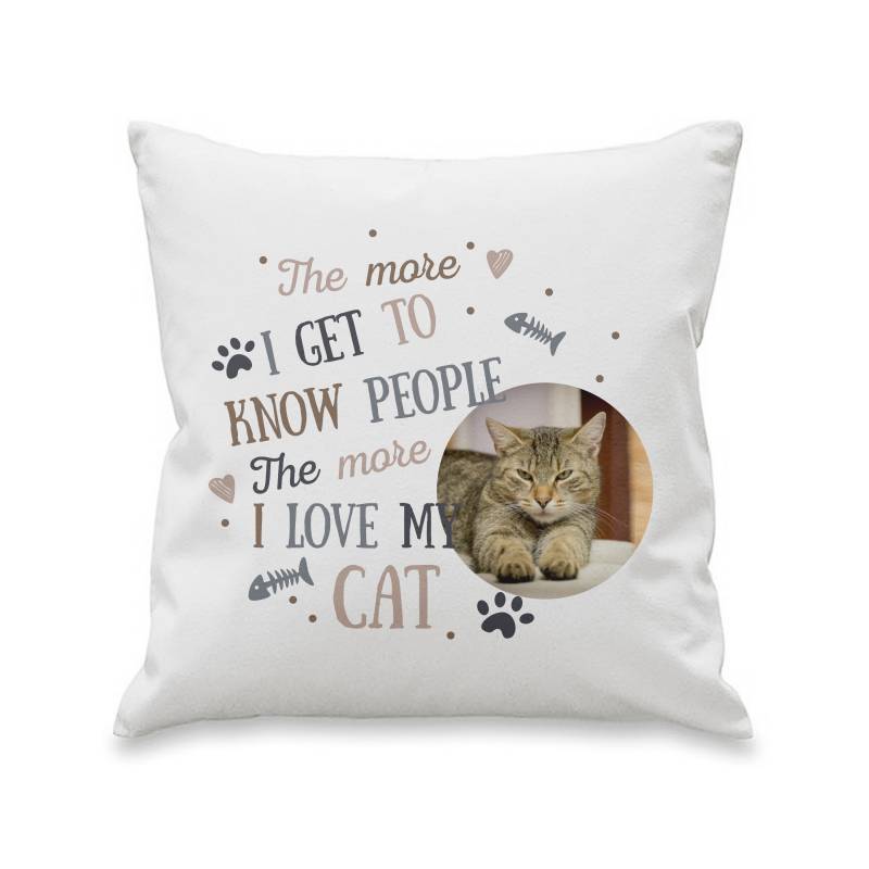 Personalised I Love My Cat Photo Upload Cushion