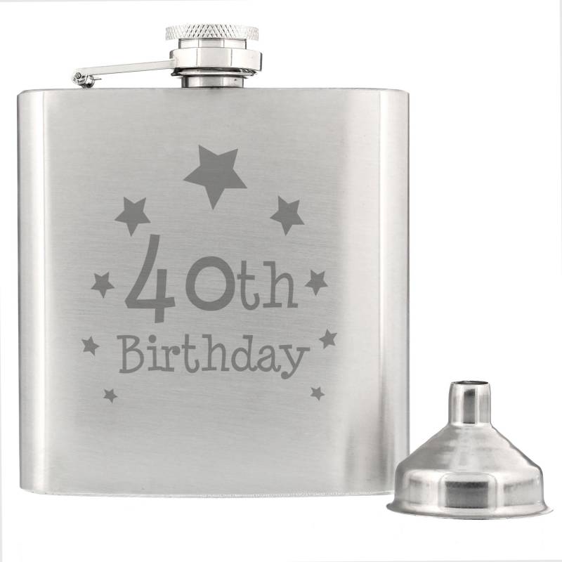 40th Birthday Hip Flask