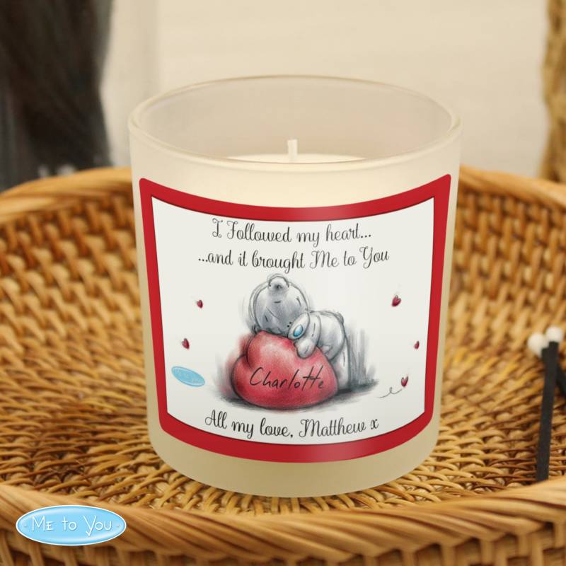 Personalised Me To You Heart Scented Jar Candle