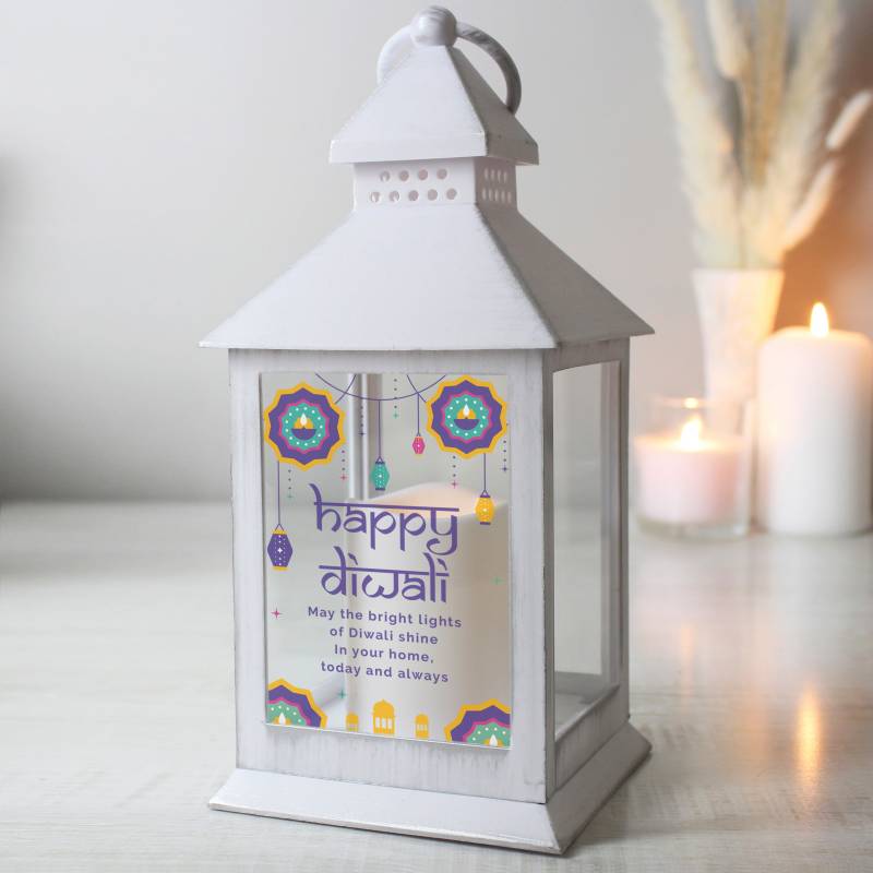 Personalised Diwali White Lantern