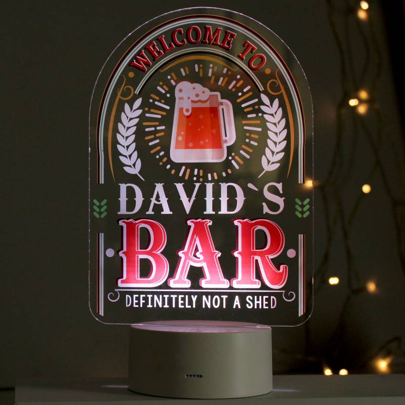 Personalised Welcome To... Bar LED Colour Changing Night Light