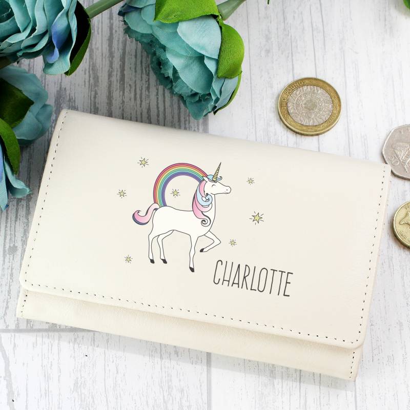 Personalised Unicorn Cream Purse